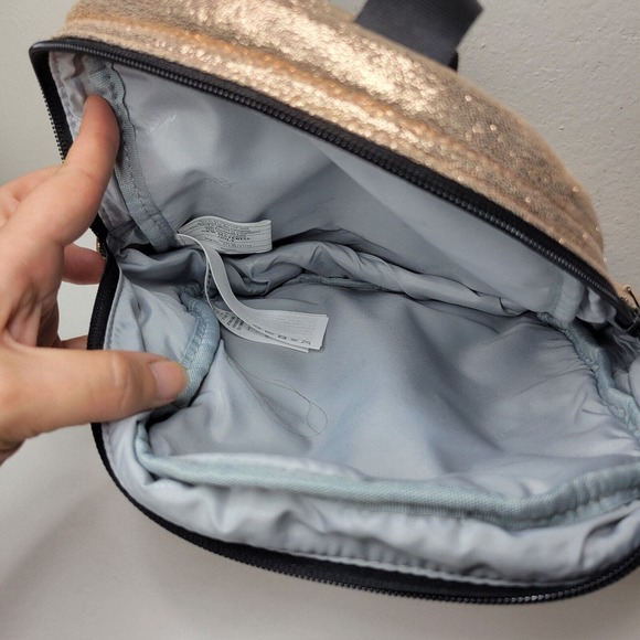 HOLLISTER METALLIC ROSE GOLD SMALL BACKPACK/BOOK BAG~GUC - Picture 4 of 5